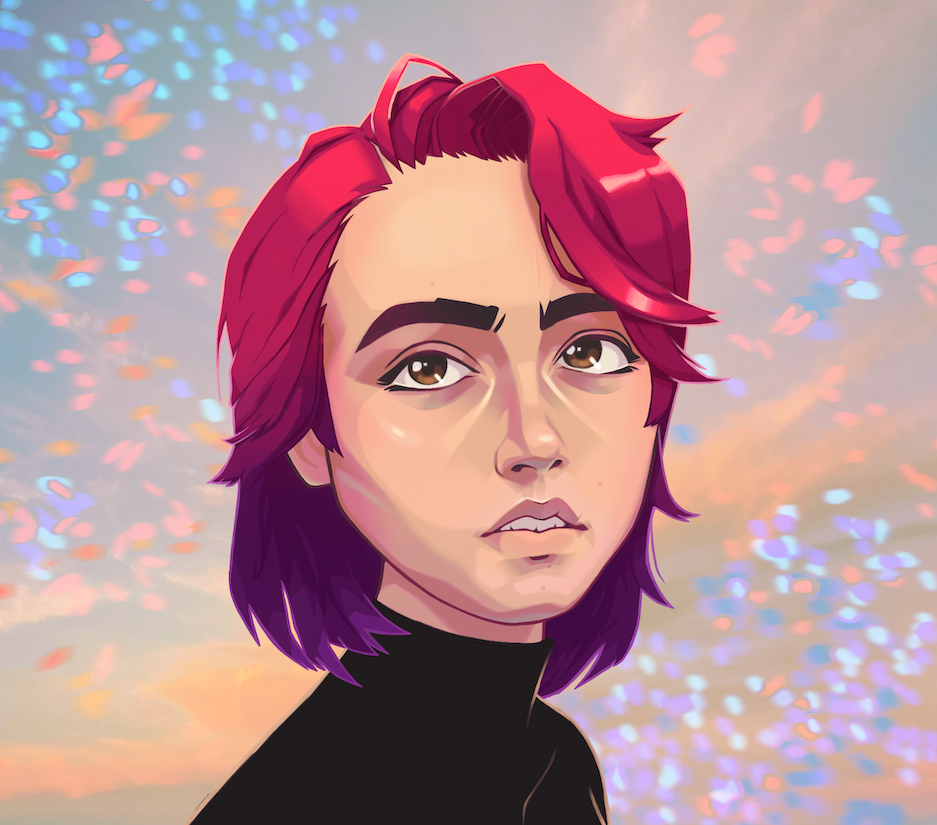 a self portrait in Arcane's artstyle